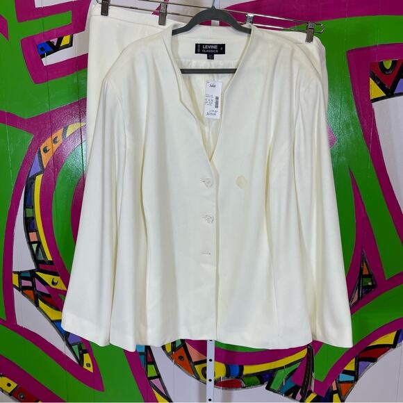 NWT, Levine Classics 3 Piece Set. Jacket Skirt and Pants. Size 34W. Minor Stains - Picture 1 of 16